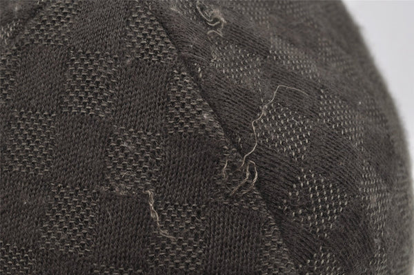 Authentic Louis Vuitton Damier Beanie Knit Cap Size M Cashmere Silk Brown 8994J
