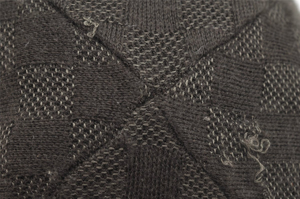 Authentic Louis Vuitton Damier Beanie Knit Cap Size M Cashmere Silk Brown 8994J