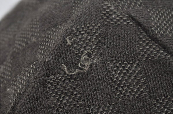 Authentic Louis Vuitton Damier Beanie Knit Cap Size M Cashmere Silk Brown 8994J