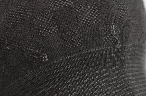 Authentic Louis Vuitton Damier Beanie Knit Cap Size M Cashmere Silk Brown 8994J