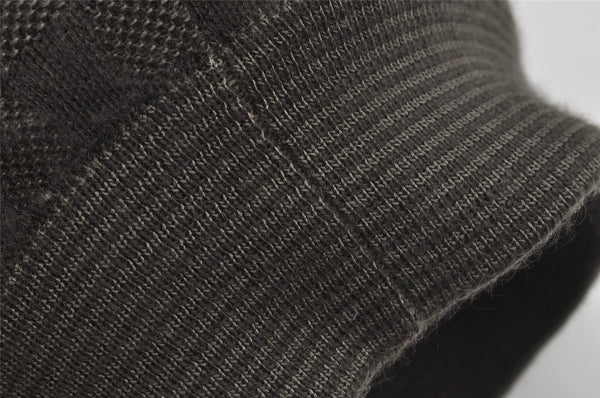 Authentic Louis Vuitton Damier Beanie Knit Cap Size M Cashmere Silk Brown 8994J