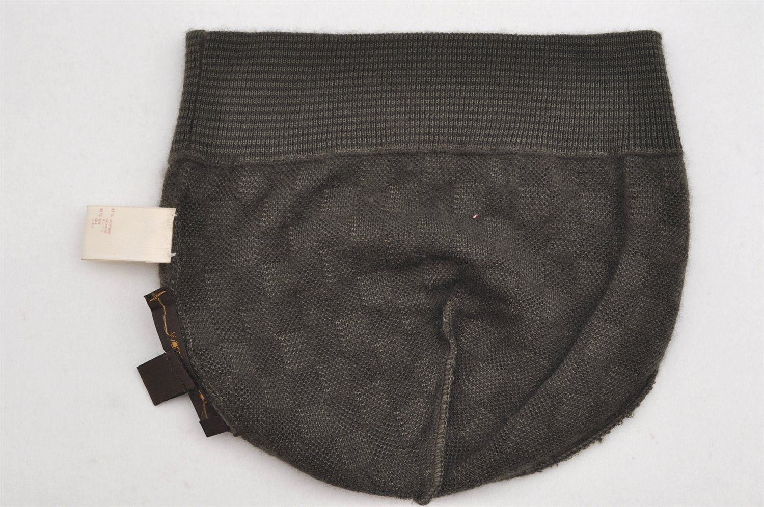 Authentic Louis Vuitton Damier Beanie Knit Cap Size M Cashmere Silk Brown 8994J