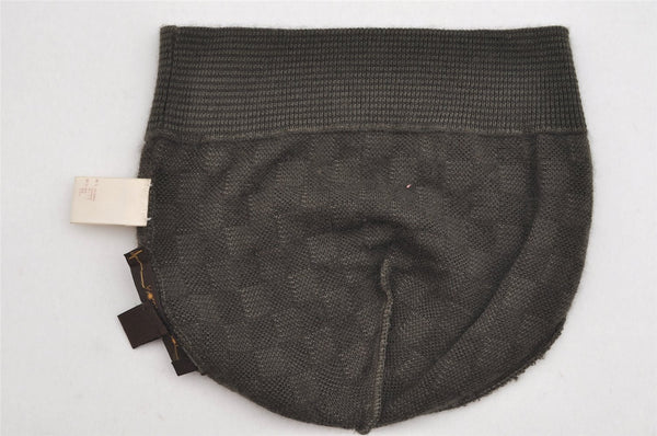 Authentic Louis Vuitton Damier Beanie Knit Cap Size M Cashmere Silk Brown 8994J