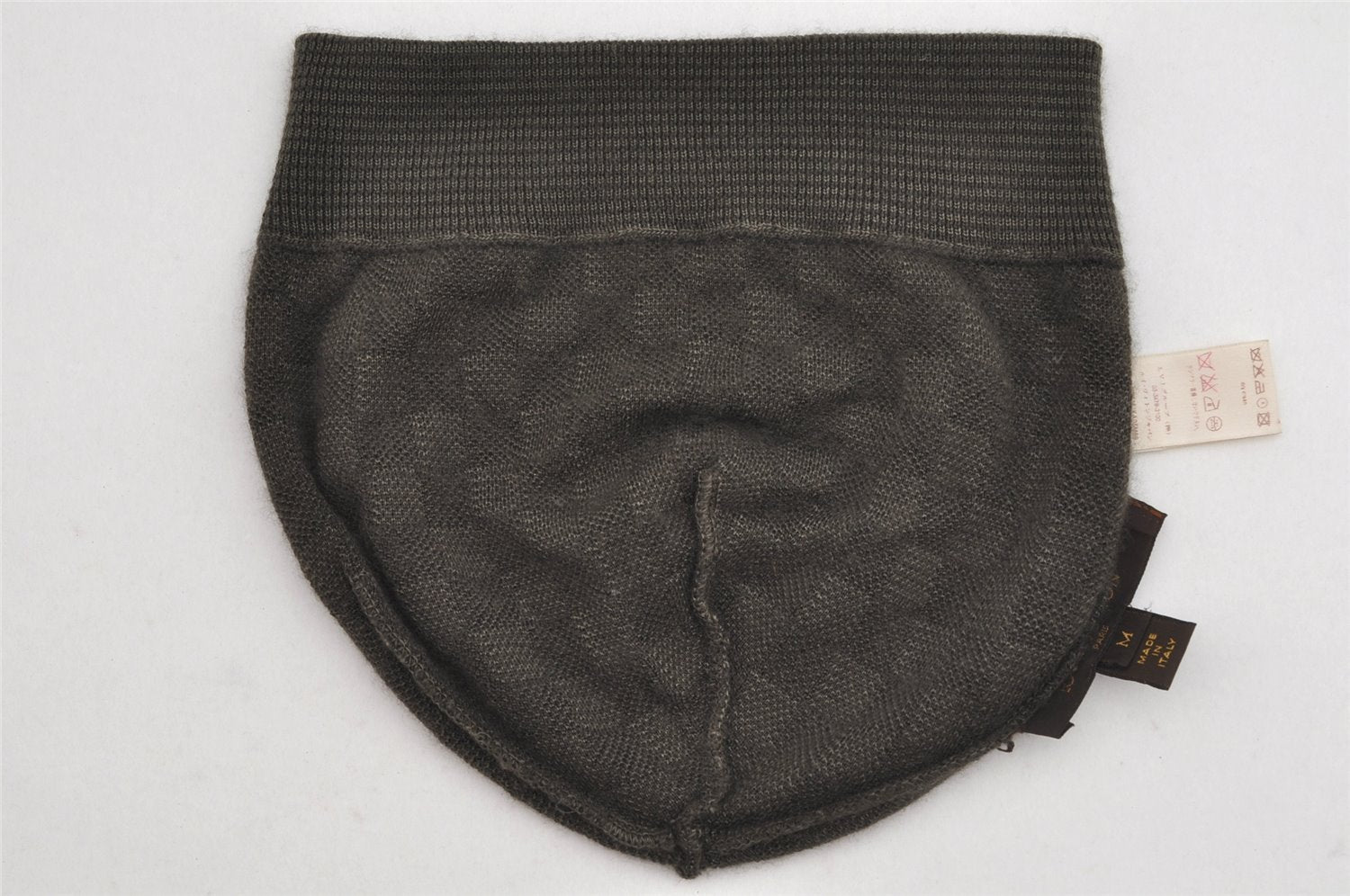 Authentic Louis Vuitton Damier Beanie Knit Cap Size M Cashmere Silk Brown 8994J