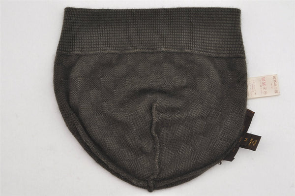 Authentic Louis Vuitton Damier Beanie Knit Cap Size M Cashmere Silk Brown 8994J