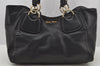 Authentic MIU MIU Vintage Leather Hand Tote Bag Black 8997I