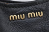 Authentic MIU MIU Vintage Leather Hand Tote Bag Black 8997I