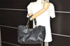 Authentic MIU MIU Vintage Leather Hand Tote Bag Black 8997I