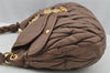 Authentic MIU MIU Matelasse Leather 2Way Shoulder Tote Bag Brown 8999I