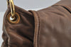 Authentic MIU MIU Matelasse Leather 2Way Shoulder Tote Bag Brown 8999I