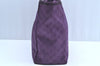 Authentic GUCCI Vintage Shoulder Tote Bag GG Nylon Leather 282439 Purple 9000G
