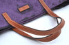 Authentic GUCCI Vintage Shoulder Tote Bag GG Nylon Leather 282439 Purple 9000G