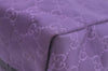 Authentic GUCCI Vintage Shoulder Tote Bag GG Nylon Leather 282439 Purple 9000G