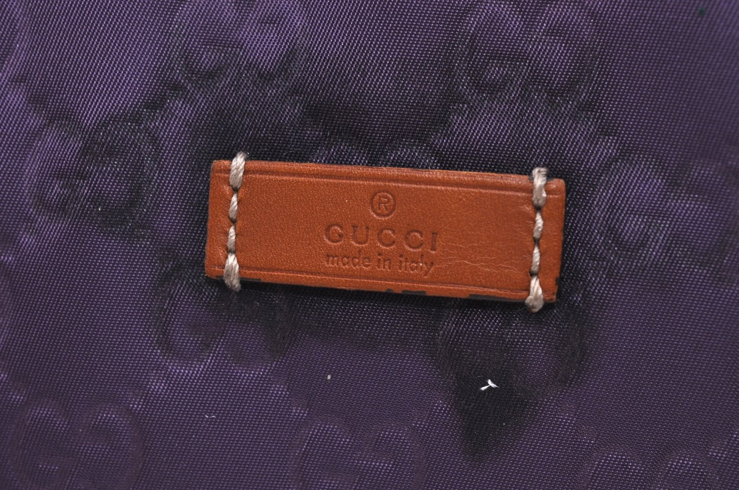 Authentic GUCCI Vintage Shoulder Tote Bag GG Nylon Leather 282439 Purple 9000G