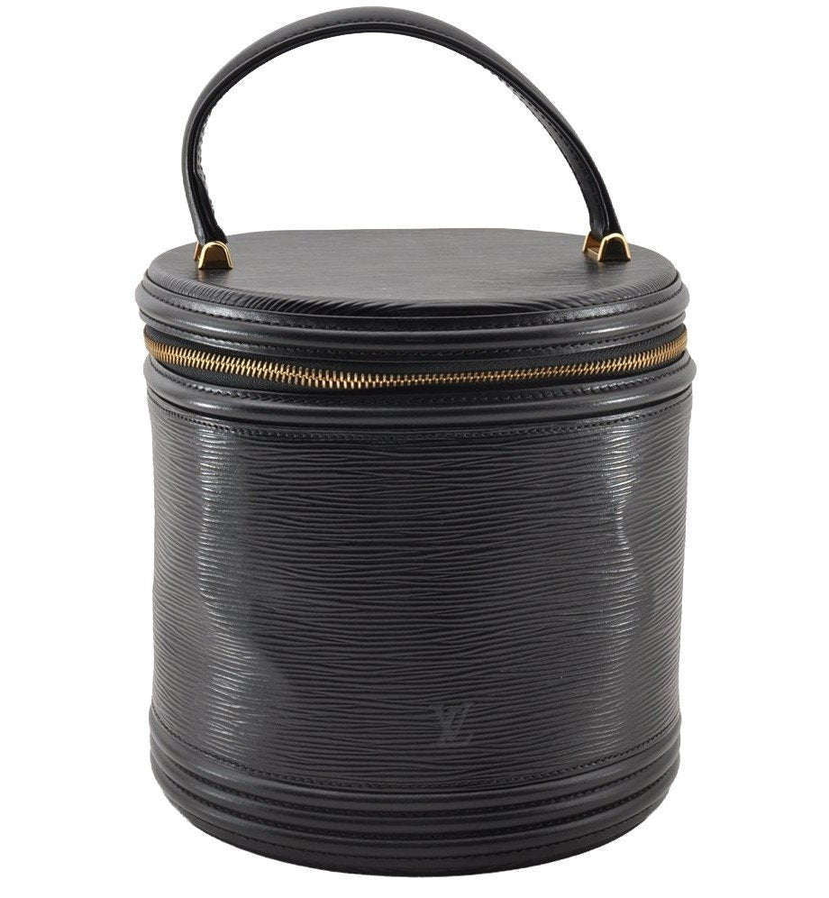 Authentic Louis Vuitton Epi Cannes Cosmetic Hand Bag Purse Black M48032 LV 9002I