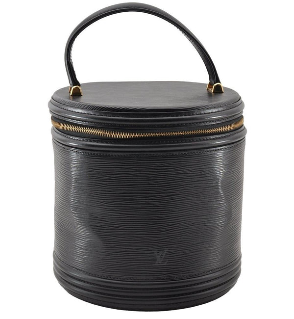 Authentic Louis Vuitton Epi Cannes Cosmetic Hand Bag Purse Black M48032 LV 9002I
