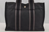 Authentic HERMES Fourre Tout PM Vintage Hand Tote Bag Canvas Black 9008I