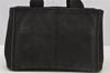 Authentic PRADA Canapa SS Vintage Canvas Hand Bag Purse Black 9010I