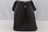 Authentic PRADA Canapa SS Vintage Canvas Hand Bag Purse Black 9010I