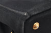 Authentic PRADA Canapa SS Vintage Canvas Hand Bag Purse Black 9010I