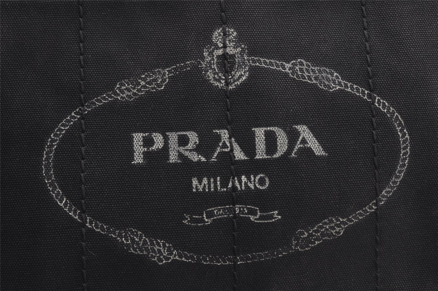 Authentic PRADA Canapa SS Vintage Canvas Hand Bag Purse Black 9010I