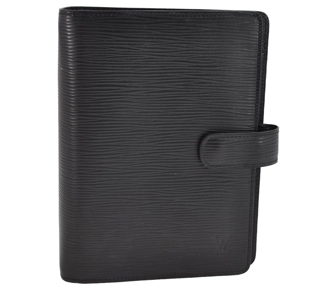 Authentic Louis Vuitton Epi Agenda MM Notebook Cover Black R20202 LV 9012J