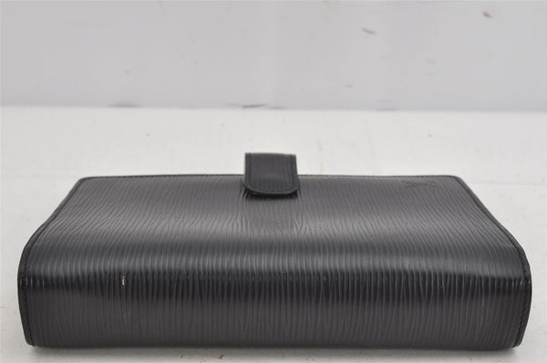 Authentic Louis Vuitton Epi Agenda MM Notebook Cover Black R20202 LV 9012J