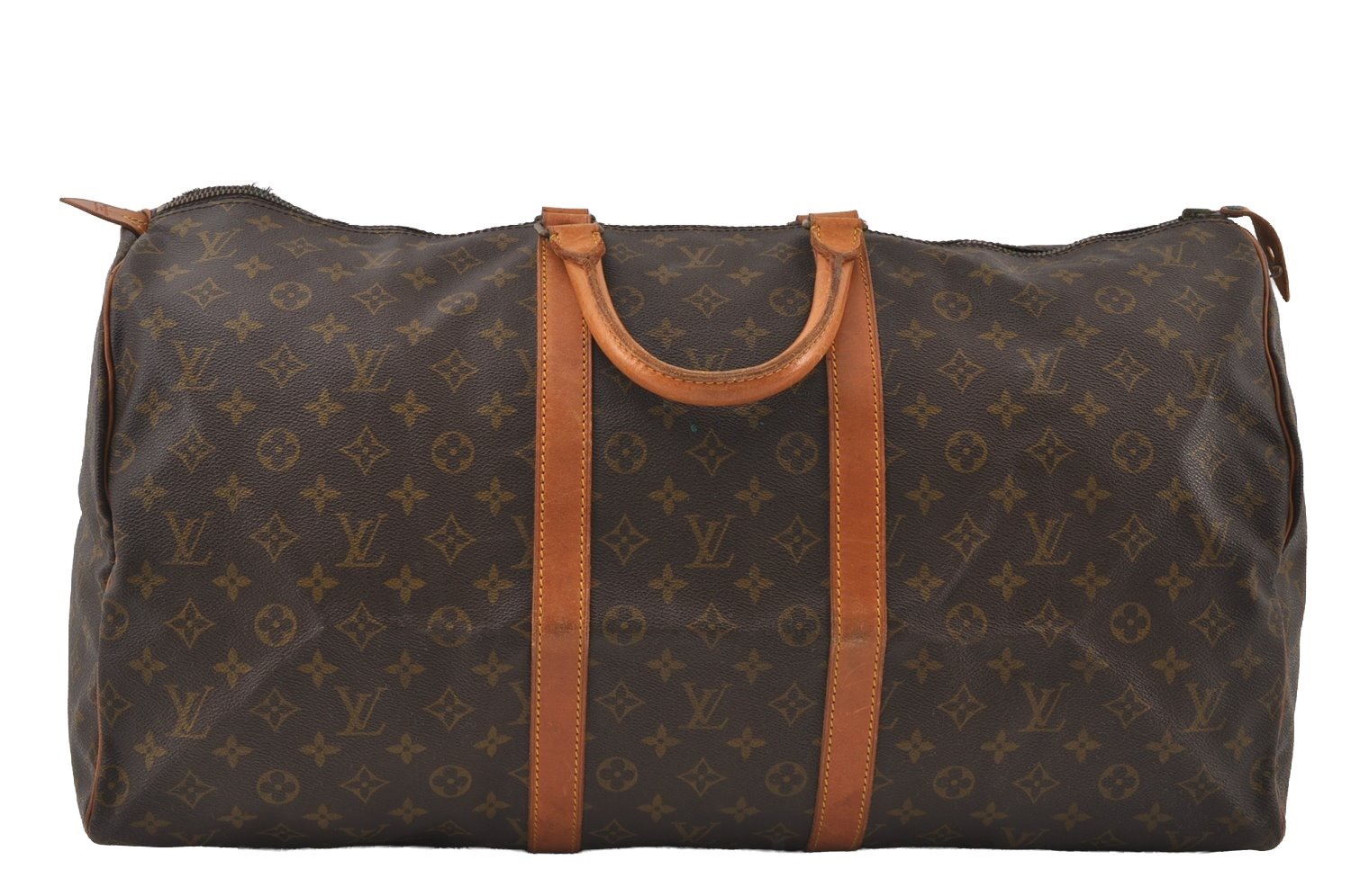 Authentic Louis Vuitton Monogram Keepall 55 Boston Bag Old Model LV Junk 9013I