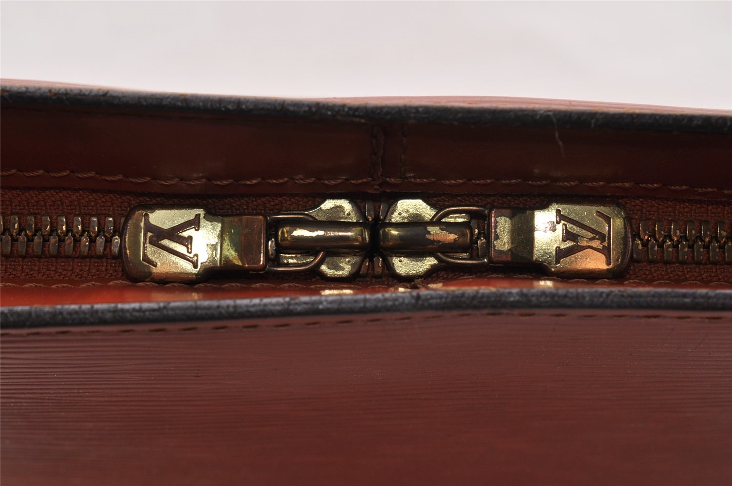 Authentic Louis Vuitton Epi Lussac Shoulder Tote Bag Brown M52283 LV 9014I