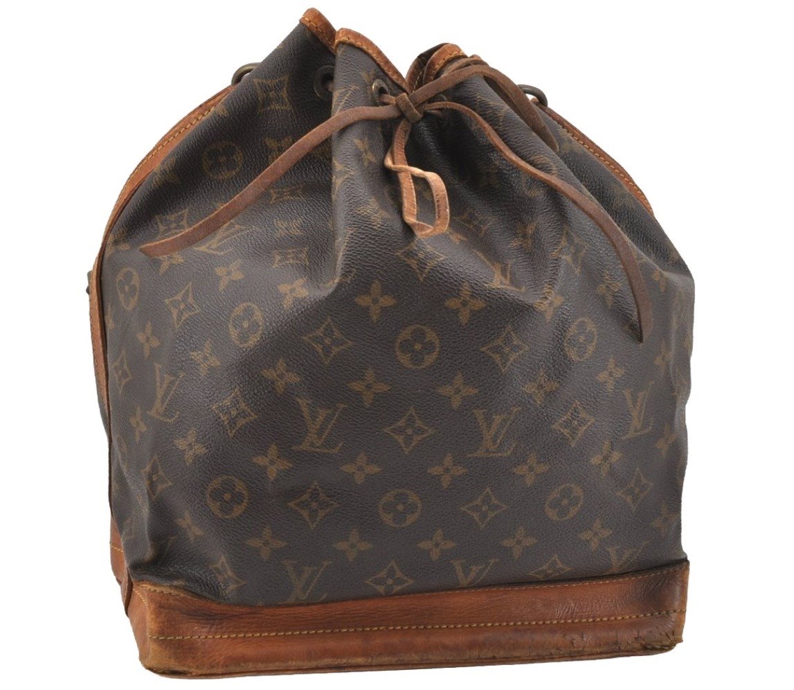 Authentic Louis Vuitton Monogram Noe Shoulder Drawstring Bag M42224 LV 9015I