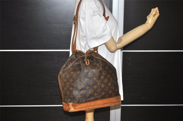 Authentic Louis Vuitton Monogram Noe Shoulder Drawstring Bag M42224 LV 9015I