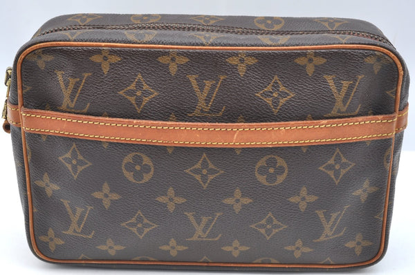 Authentic Louis Vuitton Monogram Compiegne 23 Clutch Hand Bag M51847 LV 9016H