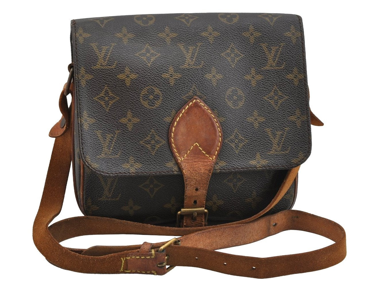 Authentic Louis Vuitton Monogram Cartouchiere MM M51253 Shoulder Cross Bag 9016J
