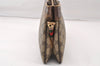 Authentic GUCCI Web Sherry Line 2Way Clutch Bag GG PVC Leather Brown Junk 9017I