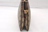 Authentic GUCCI Web Sherry Line 2Way Clutch Bag GG PVC Leather Brown Junk 9017I