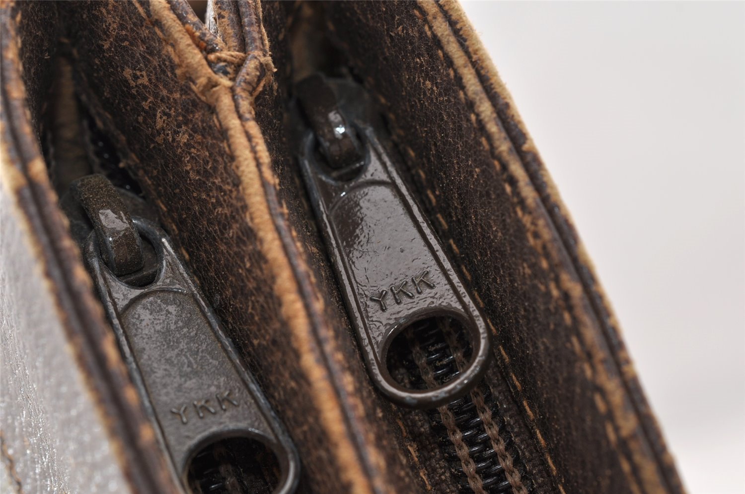 Authentic GUCCI Web Sherry Line 2Way Clutch Bag GG PVC Leather Brown Junk 9017I