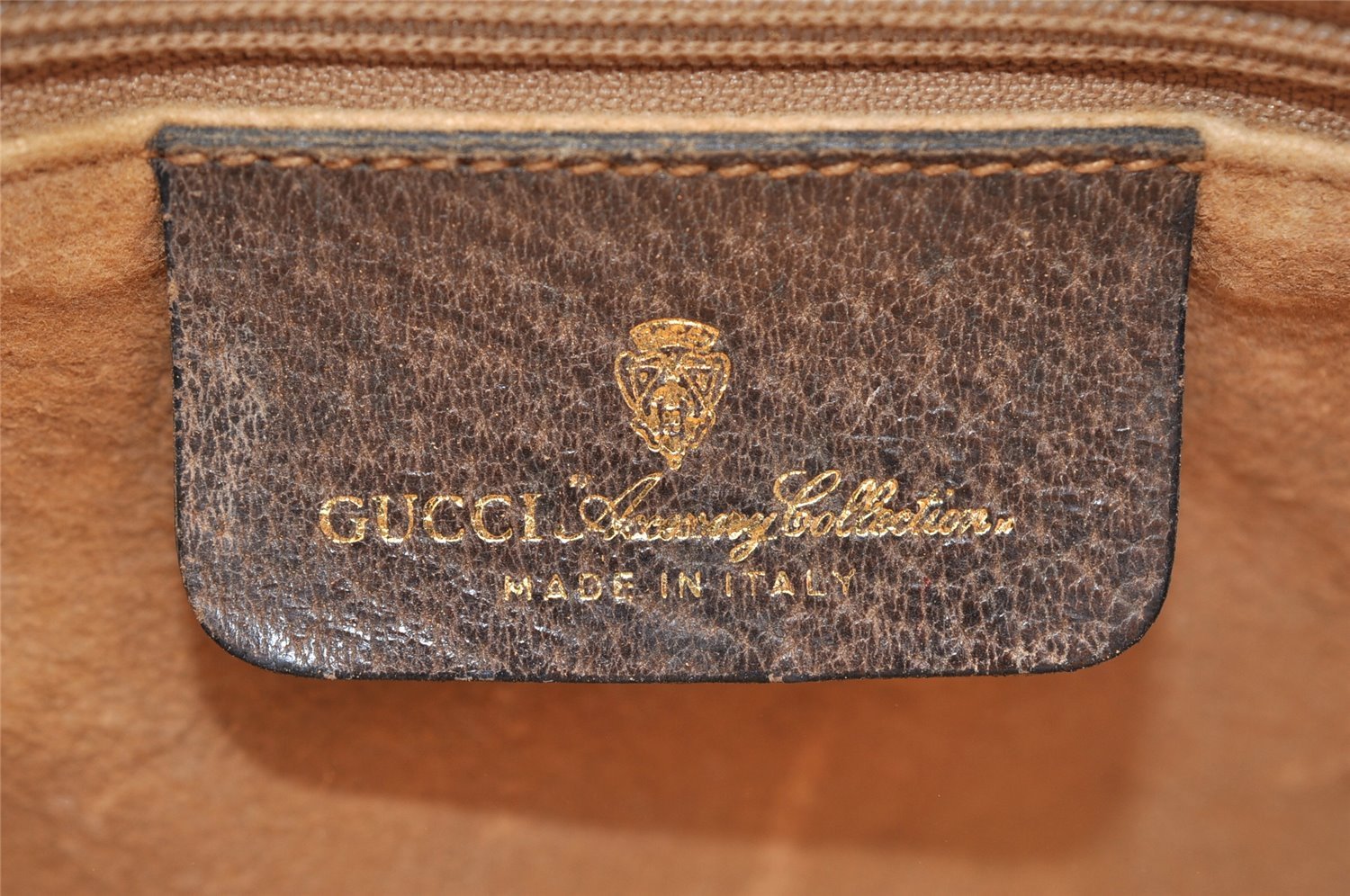 Authentic GUCCI Web Sherry Line 2Way Clutch Bag GG PVC Leather Brown Junk 9017I