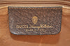 Authentic GUCCI Web Sherry Line 2Way Clutch Bag GG PVC Leather Brown Junk 9017I