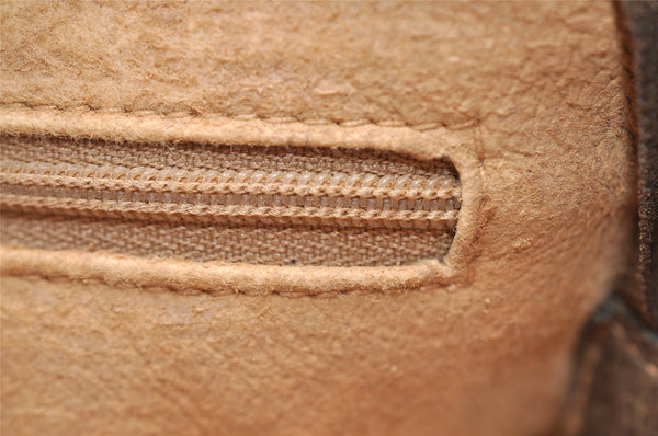 Authentic GUCCI Web Sherry Line 2Way Clutch Bag GG PVC Leather Brown Junk 9017I