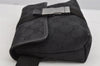 Authentic GUCCI Waist Body Bag Purse GG Canvas Leather 131236 Black 9018J