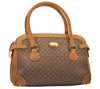 Authentic GUCCI Vintage Micro GG PVC Leather Hand Boston Bag Brown Junk 9020I
