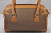 Authentic GUCCI Vintage Micro GG PVC Leather Hand Boston Bag Brown Junk 9020I