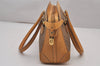 Authentic GUCCI Vintage Micro GG PVC Leather Hand Boston Bag Brown Junk 9020I