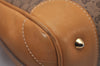 Authentic GUCCI Vintage Micro GG PVC Leather Hand Boston Bag Brown Junk 9020I
