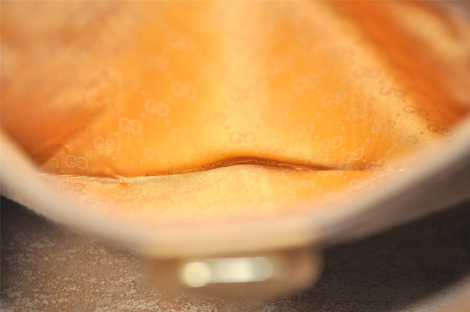 Authentic GUCCI Vintage Micro GG PVC Leather Hand Boston Bag Brown Junk 9020I