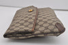 Authentic GUCCI Vintage Clutch Hand Bag GG PVC Leather Brown 9023I