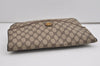 Authentic GUCCI Vintage Clutch Hand Bag GG PVC Leather Brown 9023I