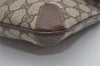 Authentic GUCCI Vintage Clutch Hand Bag GG PVC Leather Brown 9023I