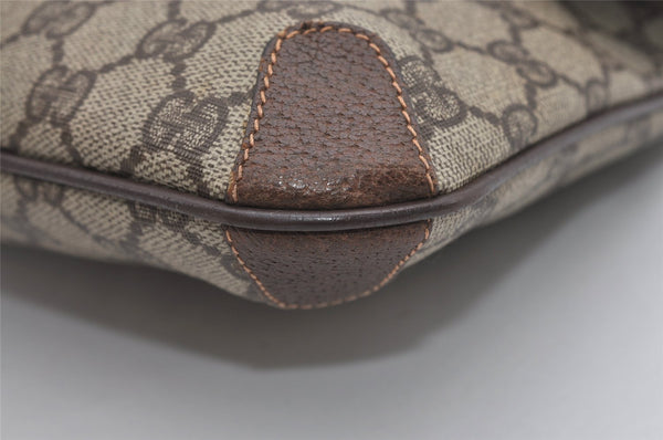 Authentic GUCCI Vintage Clutch Hand Bag GG PVC Leather Brown 9023I