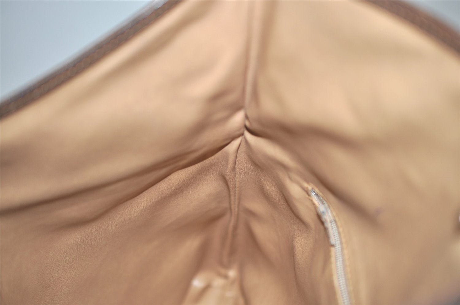 Authentic GUCCI Vintage Clutch Hand Bag GG PVC Leather Brown 9023I